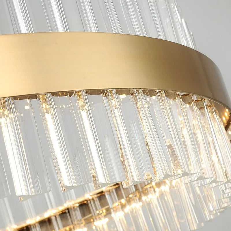 DecorBites™ Crystal Chandelier LED Ring Lamp for Dining Room Center Living Restaurant Decor