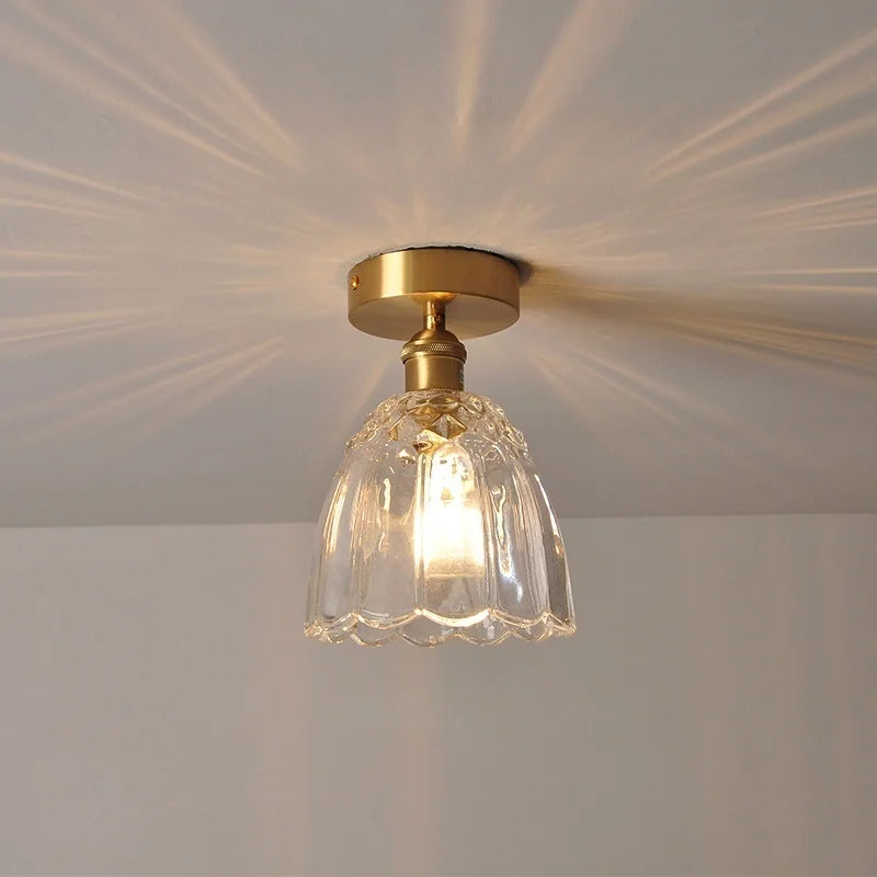 DecorBites™ Glass Flower LED Ceiling Lights - Modern Nordic Canopy Lamparas Techo
