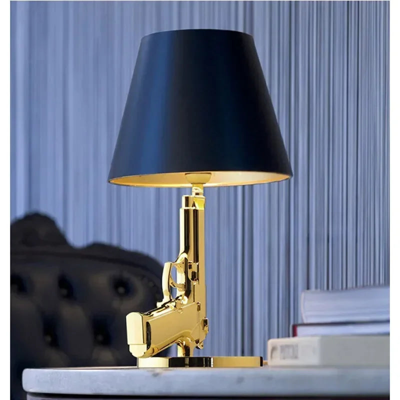 DecorBites™ Gun Floor Lamp Electroplated Metal Table Desk Light