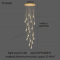 DecorBites™ Crystal Chandelier: Modern LED Water Droplet Staircase Light