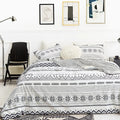 DecorBites™ Boho Chic Stripe Bedding Set with Pillowcase - Ultra-Soft Microfiber Quilt Cover