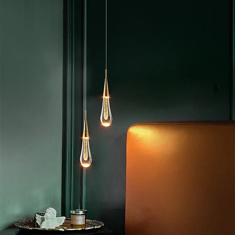 DecorBites™ Bubble Crystal Chandelier Hanging Lamp: Modern LED Pendant Lights for Home Decor