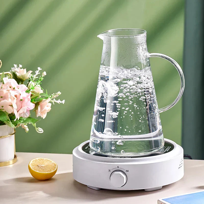 DecorBites™ Glass Tea Jug & Water Kettle Set - Heat Resistant Teaware Tray & Accessories