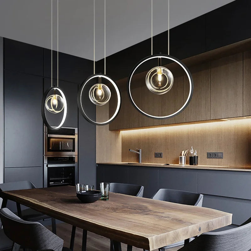DecorBites™ Glass Bubble LED Ceiling Chandelier for Dining Room and Cloths Store