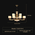 DecorBites™ All Copper Marble Jade Chandelier: Luxury Living Room Hall Bedroom Lighting
