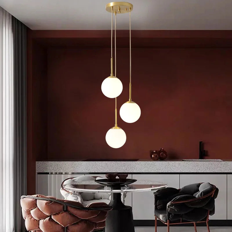 DecorBites™ LED Glass Ball Chandelier: Stylish Lighting for Home, Hotel, and Indoor Spaces