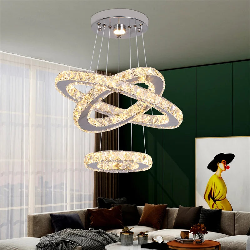 DecorBites™ Crystal Chandelier Pendant Lamp for Dining Room and Bedroom