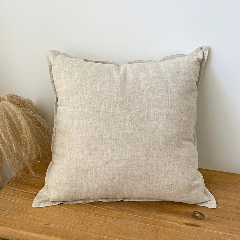 DecorBites™ Linen Fringed Pillow Cover for Home Bed Sofa Decoration