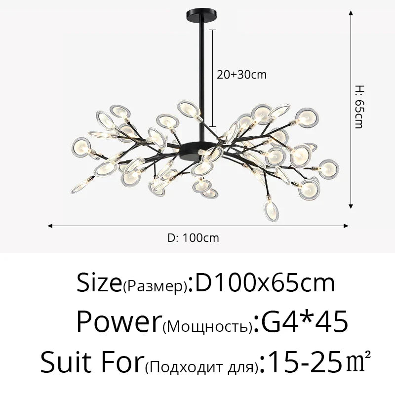 DecorBites™ Branch Shape Firefly Ceiling Chandelier G4 Led Lighting Indoor Hanging Lamp