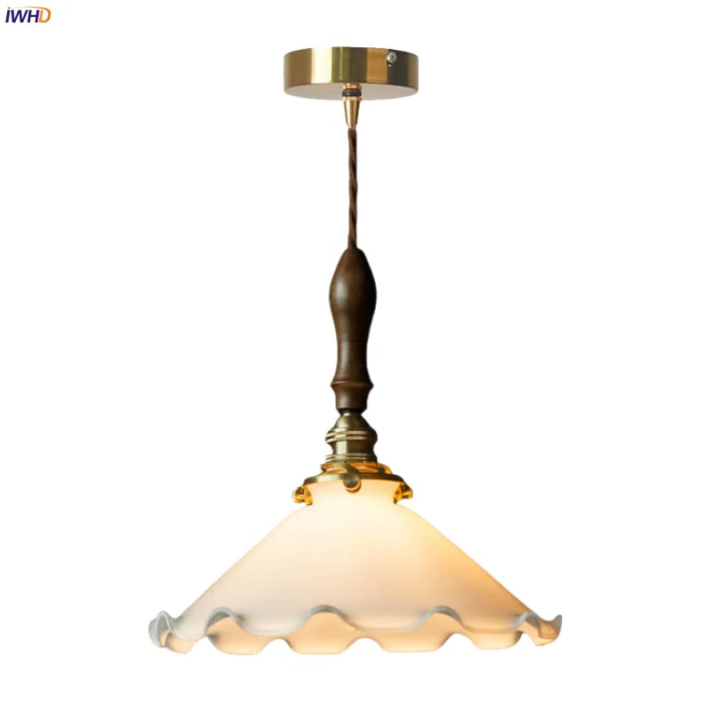 DecorBites™ Glass LED Pendant Flower Lampshade for Bedroom & Living Room Decor