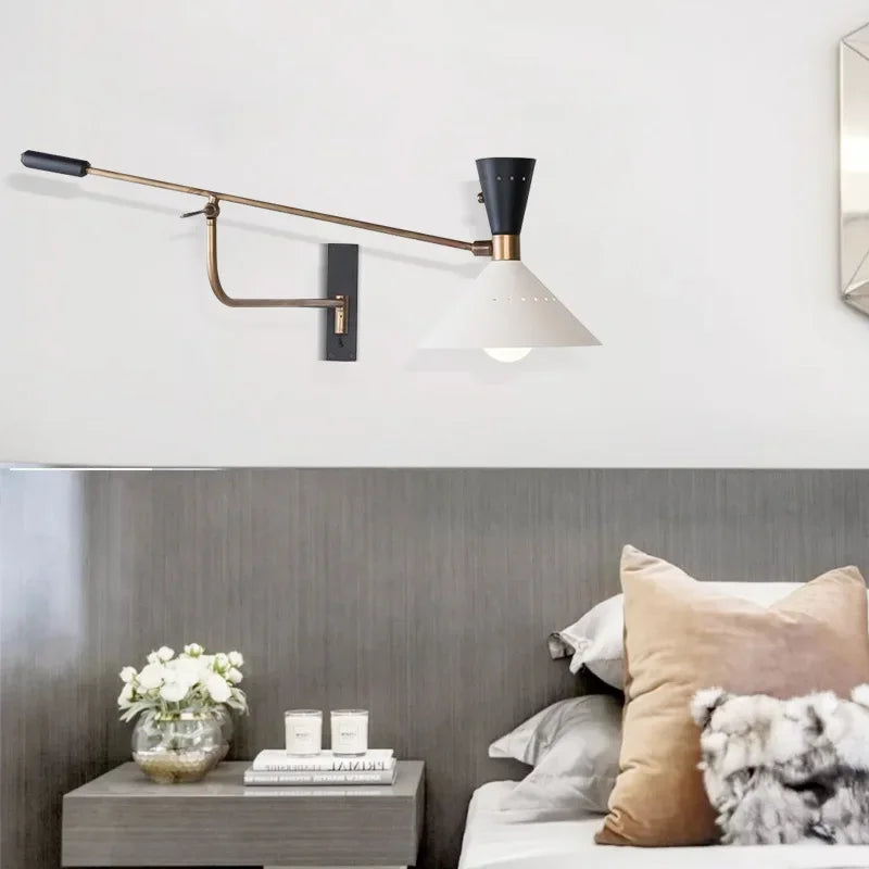 DecorBites™ Adjustable Metal Bedroom Sconce Light E27 Surface Mount Wall Decor