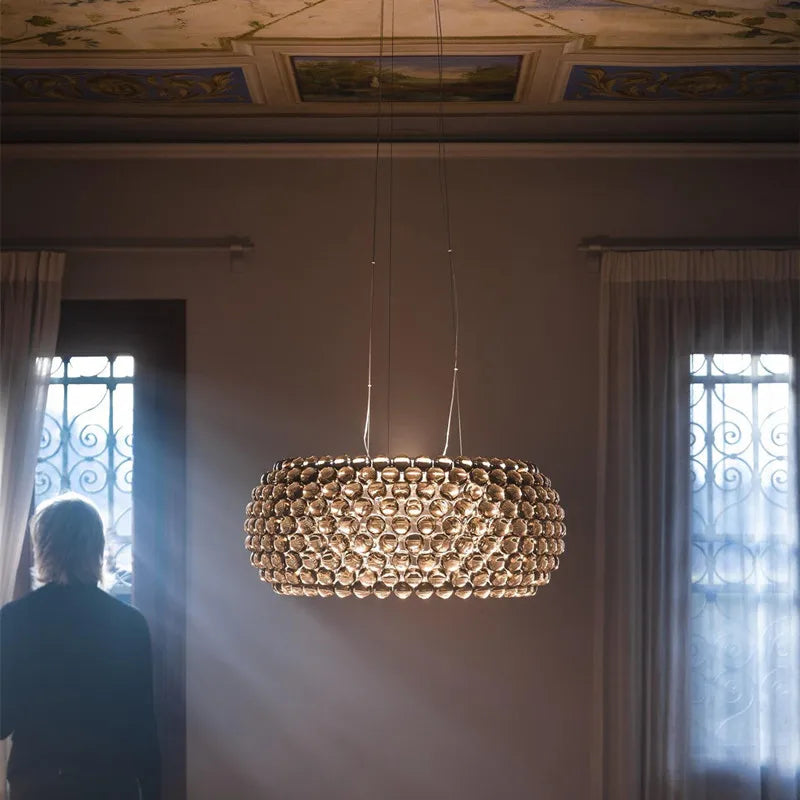DecorBites™ Clear Gold Acrylic Pendant Lights: Modern Living Room Foscarini Caboche Style
