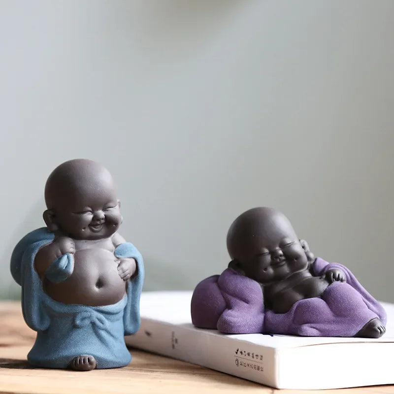 DecorBites™ Ceramic Maitreya Buddha Statue Tea Sculpture Figurine Craft Display Ornament