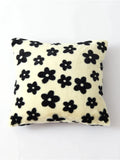 DecorBites™ Black/White Flower Cow Pattern Plush Cushion Cover 50x50 - Double Sided Print