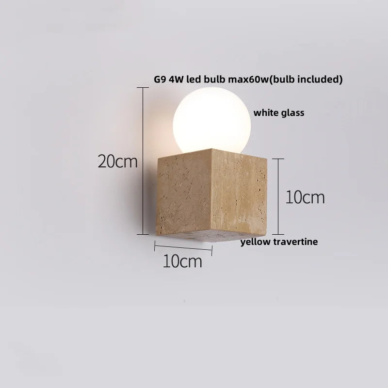DecorBites™ LED Wall Light Fixture Bedroom Balcony Hallway Waterproof Square Terrazzo Bedside Lamp