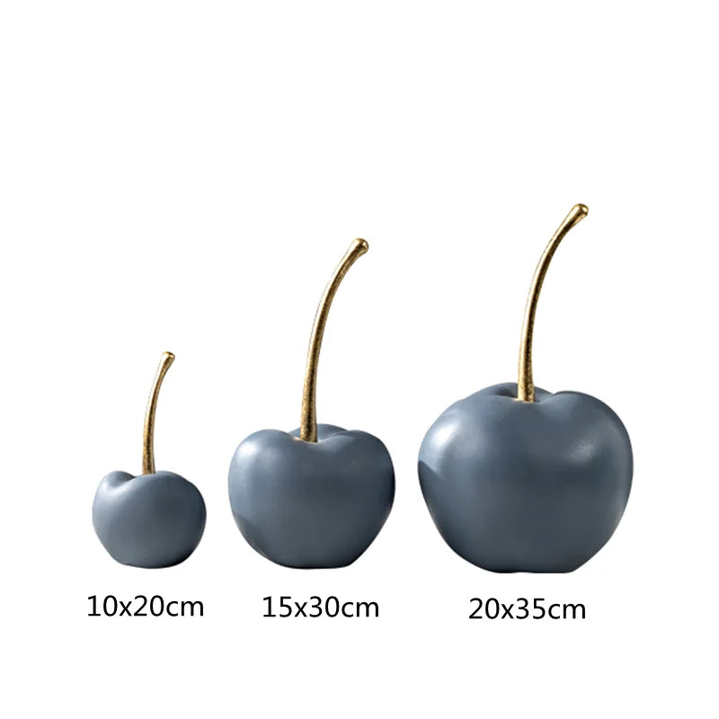 DecorBites™ Blue Resin Apple Ornaments - Lucky Fruit Sculpture for Home Decoration