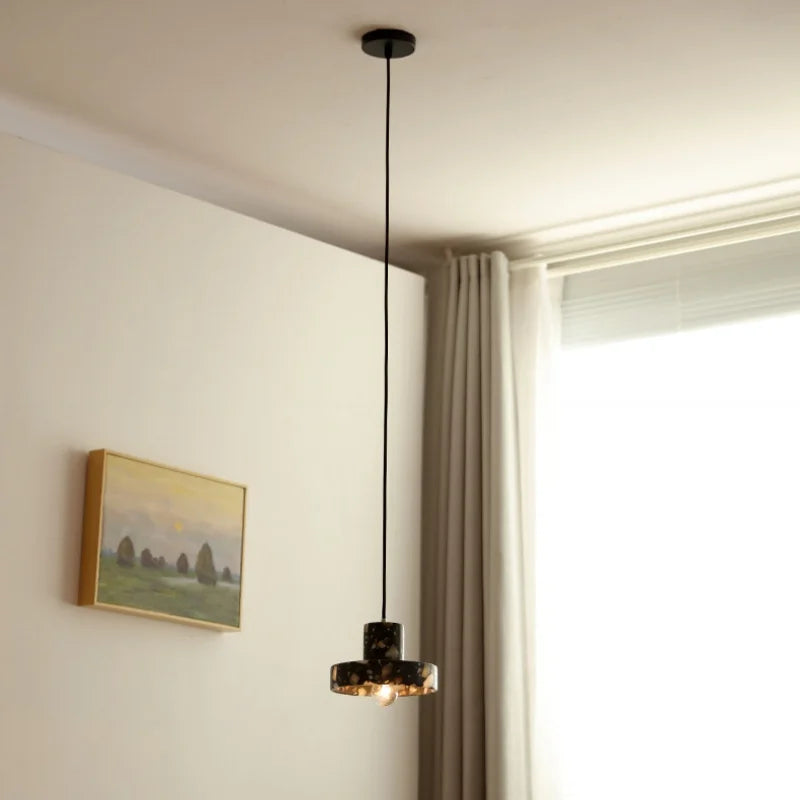 DecorBites™ Black Terrazzo LED Pendant Lamp for Dining Living Room Staircase