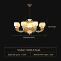 DecorBites™ All Copper Jade Chinese Chandelier: Modern & Simple Living Room Lighting