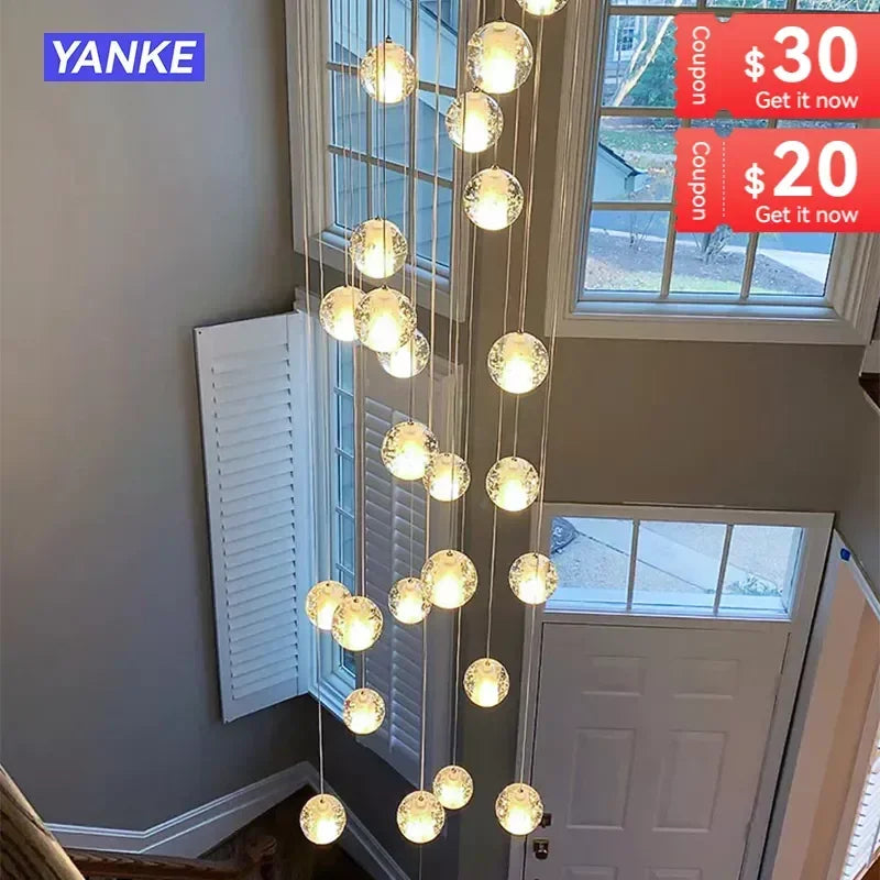 DecorBites™ Crystal Bubble Ball Pendant Light for Home Decor and Hospitality Spaces