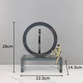 DecorBites™ Crystal Geometric Ring Chair Base Decor - Golden Figurine Statue for Room Aesthetic