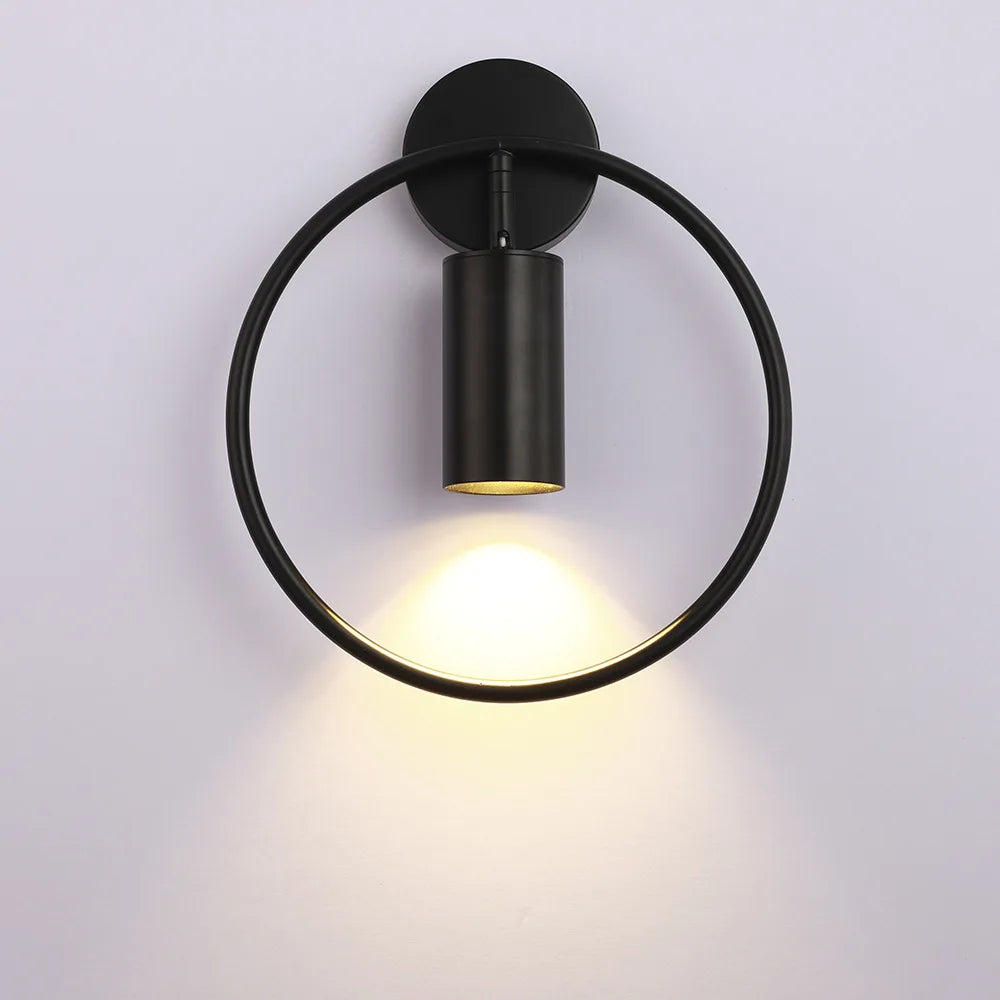 DecorBites™ Brass Gold Ring Adjustable LED Wall Sconce Light for Home Hotel Corridor