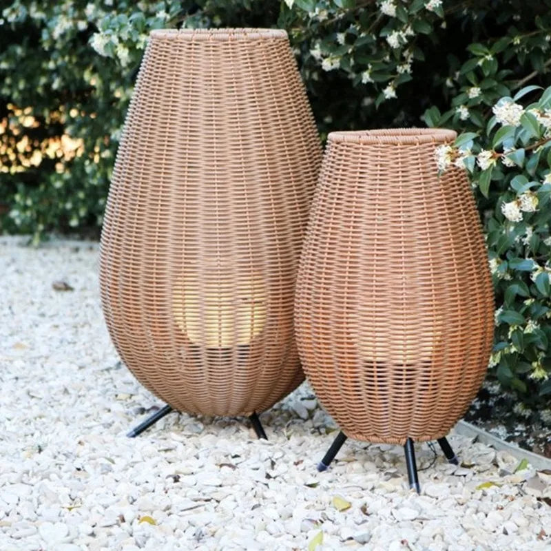 DecorBites™ Lucide Colin Rattan Floor Lamp: Natural Handmade Light for Garden, Bedroom, Living Room