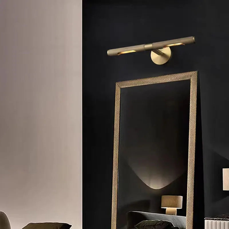 DecorBites™ Brass Copper Mirror Front Wall Lamp for Bedroom Bathroom Hotel Foyer E14 Bulb