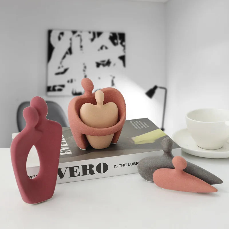 DecorBites™ Ceramic Art Couple Statue for Home Office Decor & Living Room Gift
