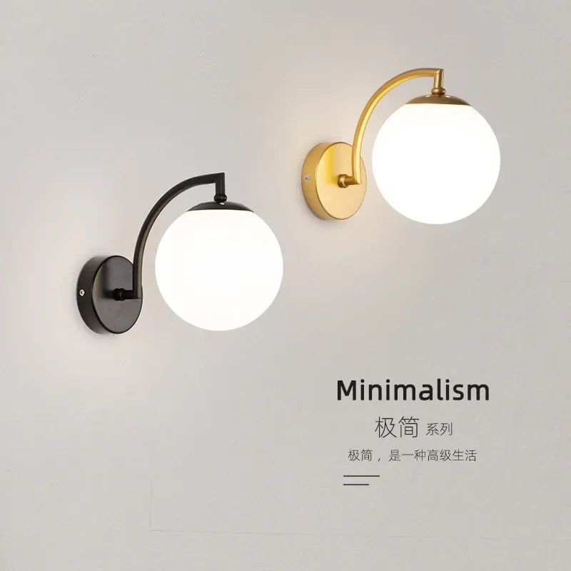 DecorBites™ Glass Ball Wall Light: Modern Nordic Living Bedroom Sconce Fixture