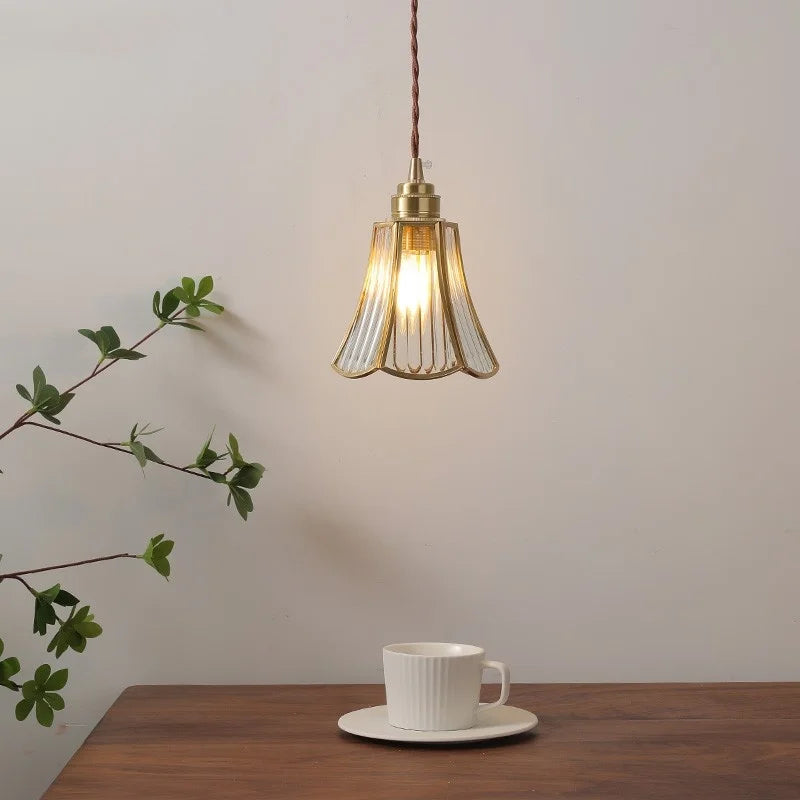 DecorBites™ Glass Copper Pendant Light Modern LED Hanging Light for Home Decor
