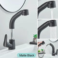 DecorBites™ Black Basin Faucet: Pull Out Sink Mixer Tap with 360° Rotation and Hot&Cold Sprayer
