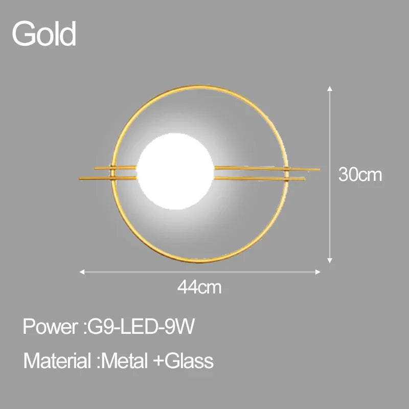 DecorBites™ LED Glass Ball Wall Sconce for Bedroom Living Room - 9W G9 Bulb
