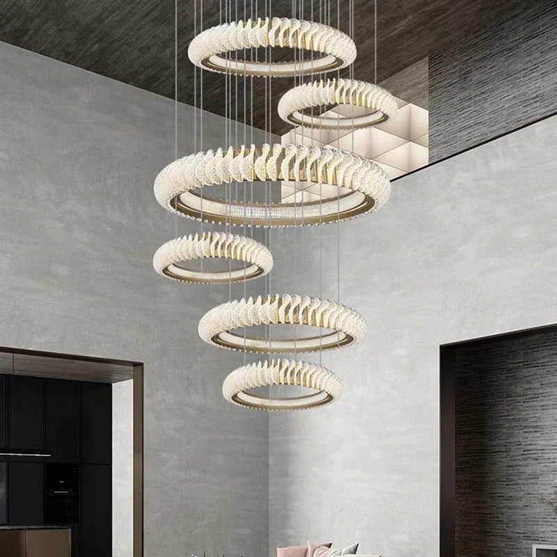 DecorBites™ Crystal Chandelier: Elegant Living & Dining Room Pendant Lighting