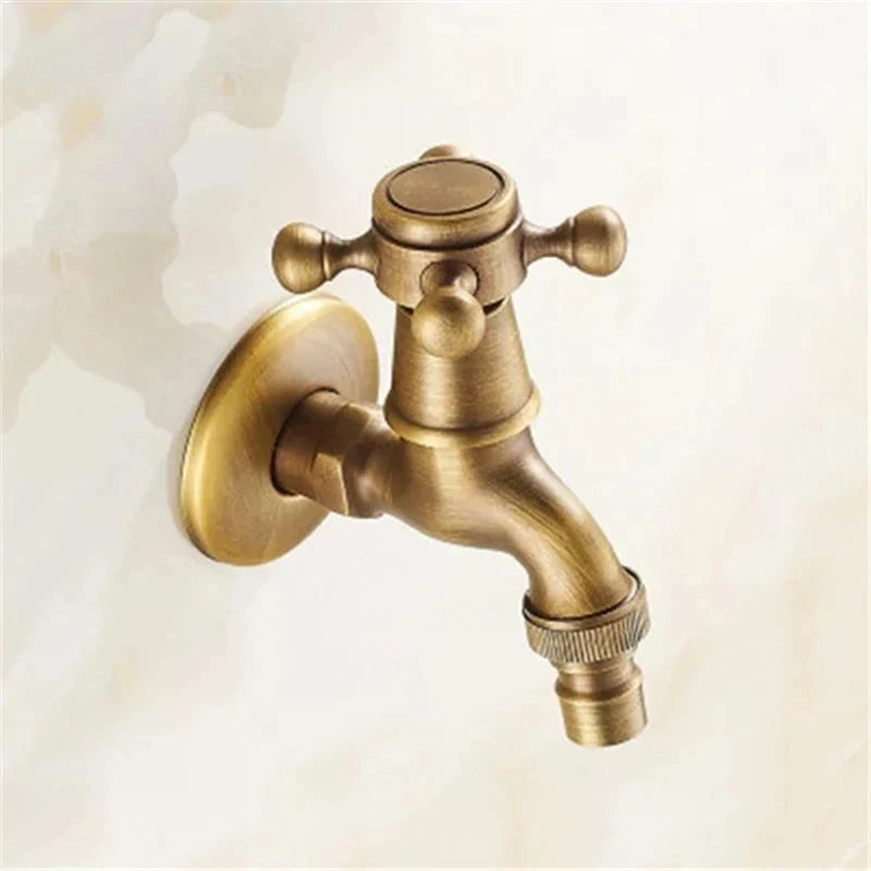 DecorBites™ Antique Brass Garden Bibcock Tap Decorative Water Faucet for Bathroom and Outdoor Use