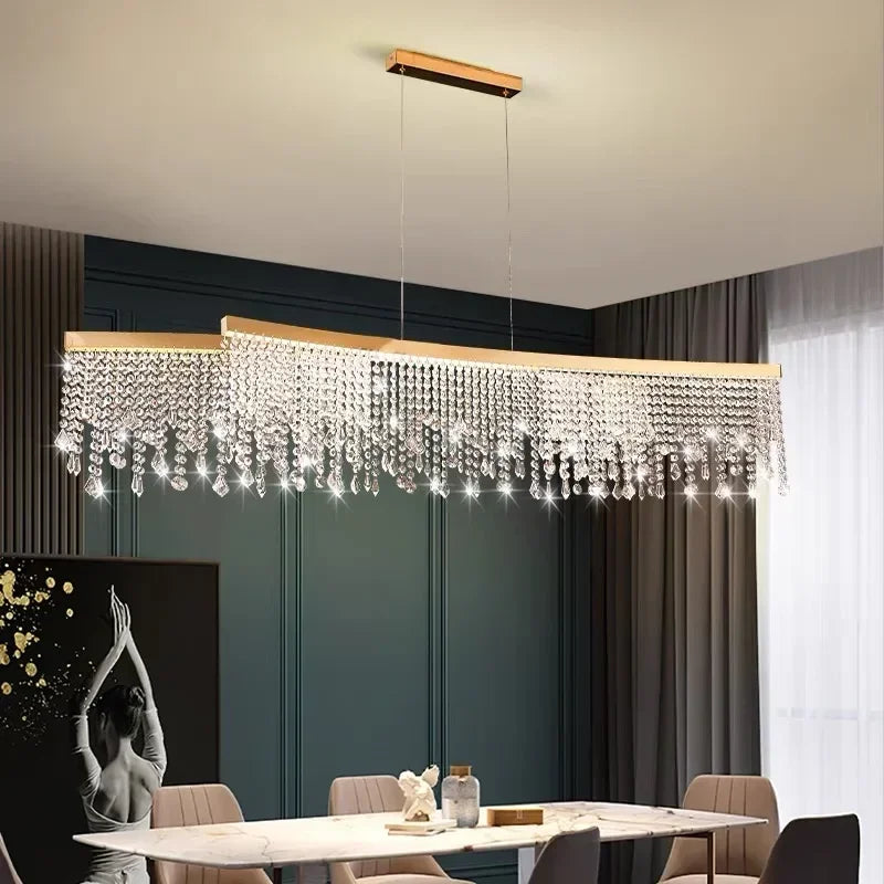 DecorBites™ Crystal Circle LED Chandelier for Luxury Living Room Décor
