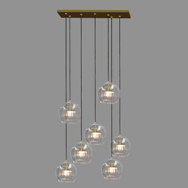 DecorBites™ Clear Glass Ball Pendant Light Chandelier for Living Room Dining Room Home Decor