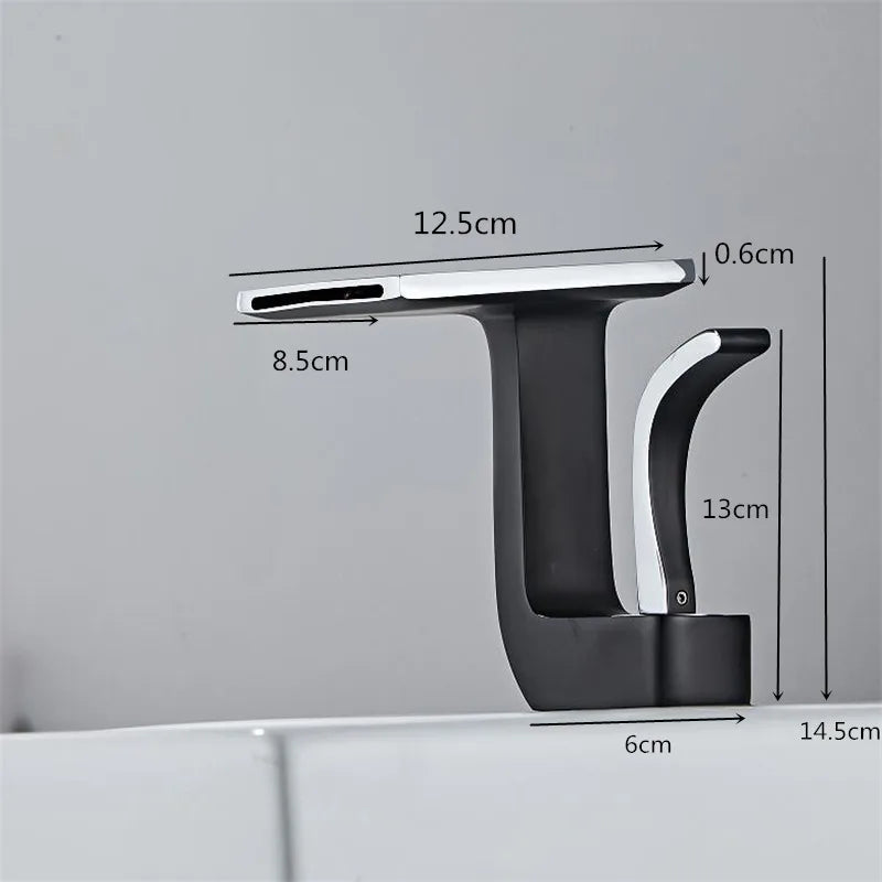 DecorBites™ Gold & Black Brass Bathroom Basin Faucet Cold Hot Water Mixer Sink Tap