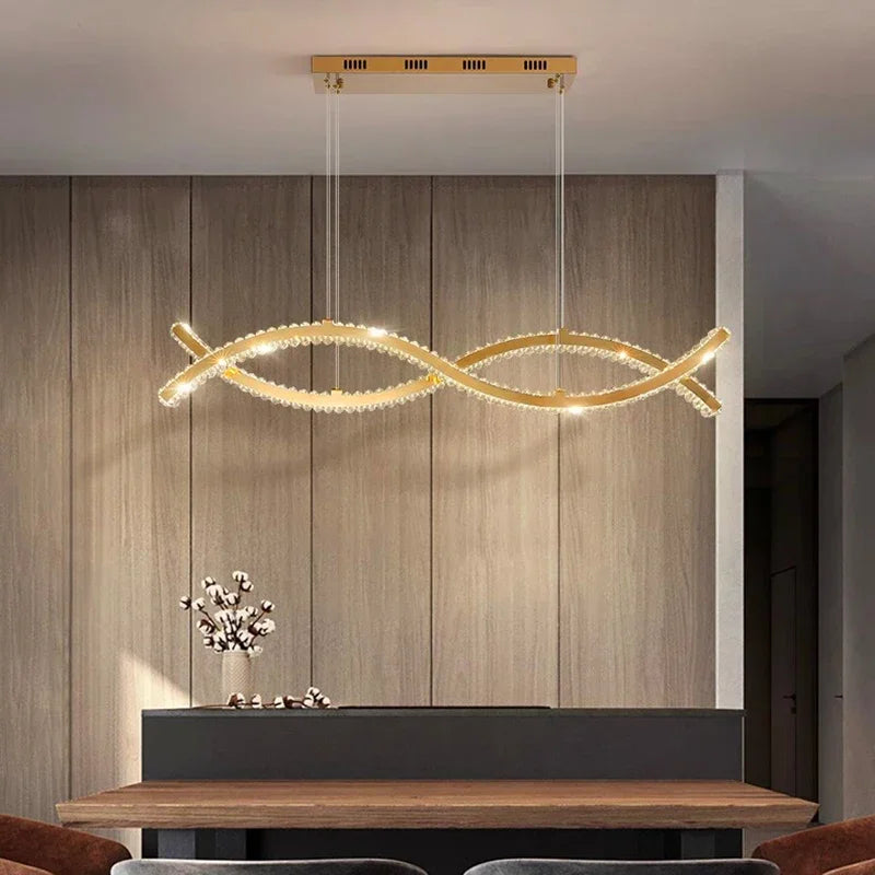 DecorBites™ Crystal Chandelier Pendant Light for Living and Dining Room Luxurious Ceiling Lighting