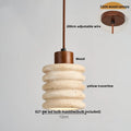 DecorBites™ LED Pendant Lamp Yellow Travertine Wood Hanging Light Fixture Luminaire