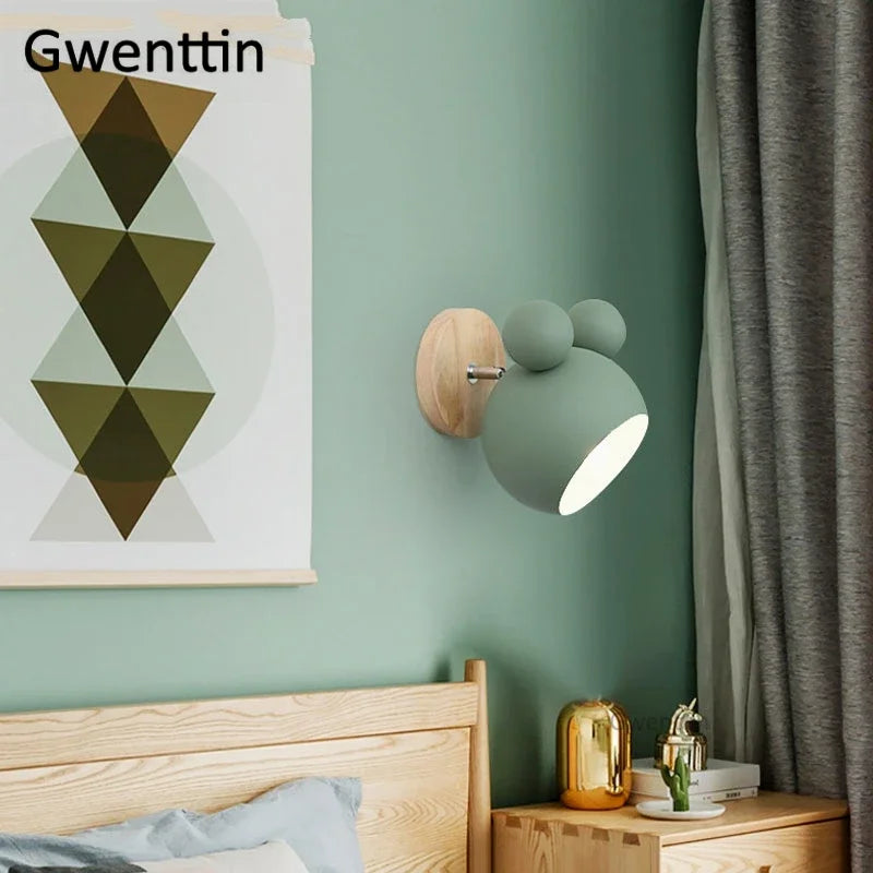 DecorBites™ Cartoon Mouse Wall Lamp | Nordic LED Sconce for Kids' Room & Bedroom