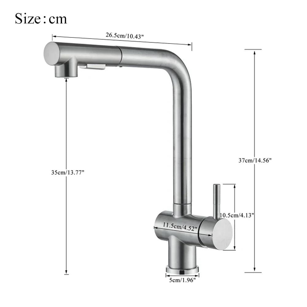DecorBites™ Brushed Nickel Kitchen Faucet with Dual Spray Nozzle