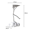 "DecorBites™ Resin Paper Airplane Cloud Figure for Home Decor - Black Cartoon Abstract Figurine"