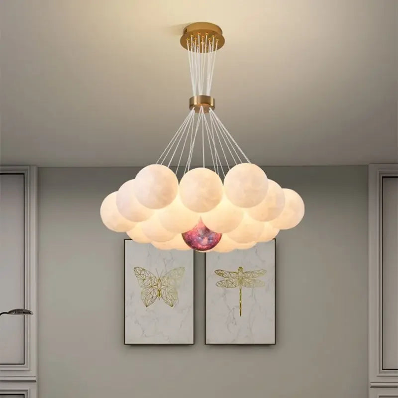 DecorBites™ LED Lunar Ball Chandeliers for Living Bedroom Home Decor Lighting