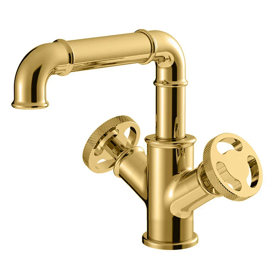 DecorBites™ Black Brass Bathroom Faucets Dual Handle Water Mixer Tap