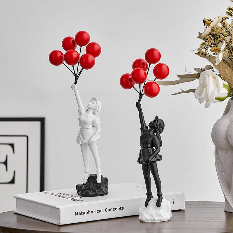 DecorBites™ Banksy Girl Balloon Sculpture Figure for Modern Interior Decor