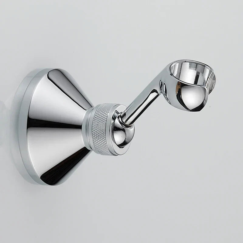 DecorBites™ Brass Handheld Shower Holder Mount Chrome Finish Wall Mount Angle Adjustable