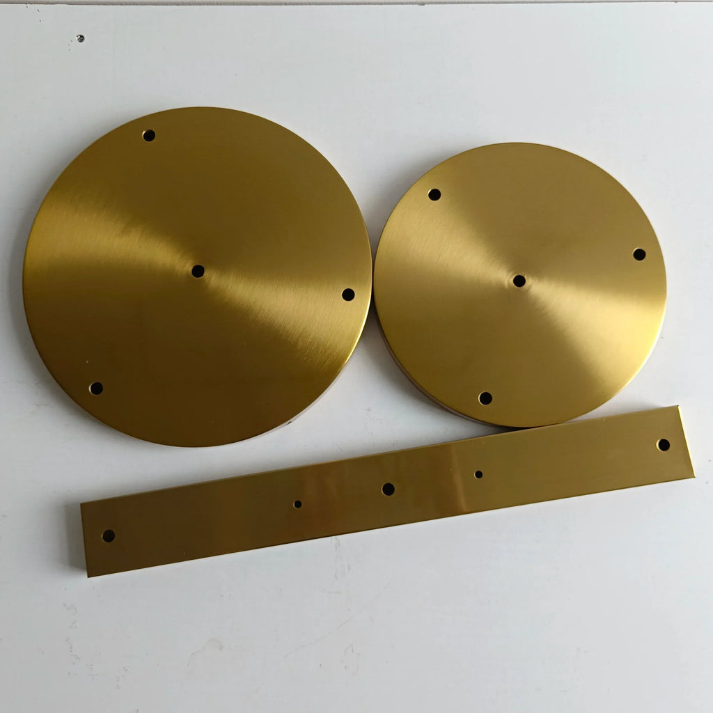 DecorBites™ Brass Ceiling Plate Iron Pendant Lamp Bases - DIY Round Chassis Kit