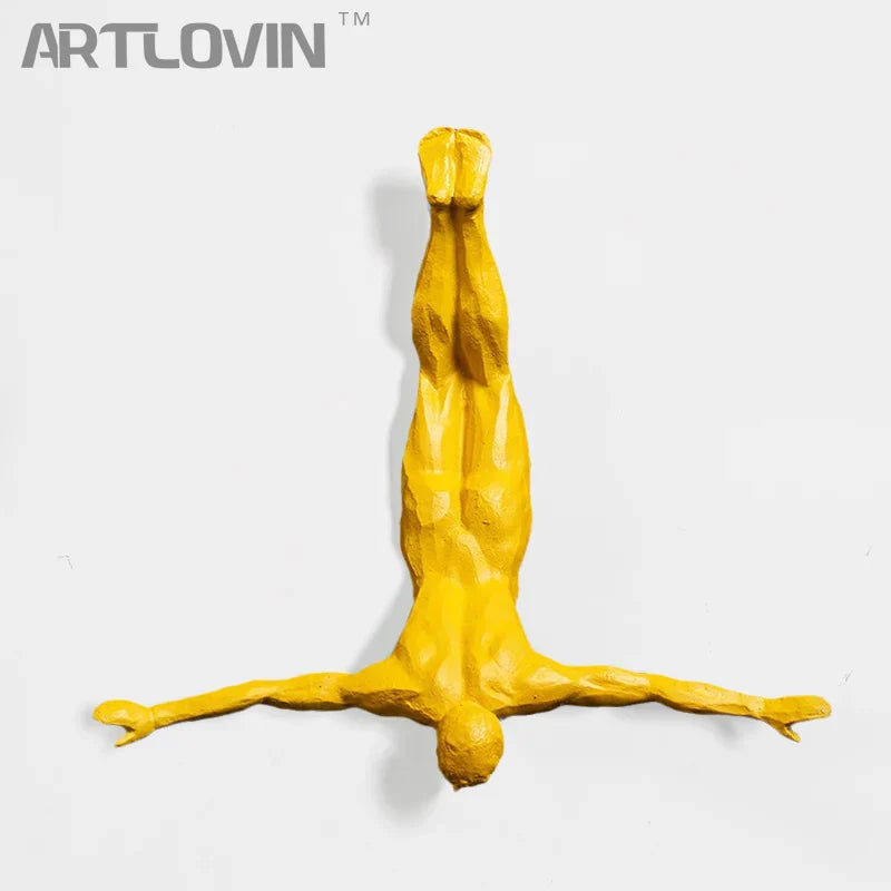 DecorBites™ Bungee Jumper Wall Sculpture: Industrial Style Sporty Figurine for Living Room Decor