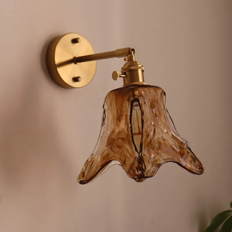 DecorBites™ Amber Glass LED Wall Lamps for Living Room and Bathroom Mirror Lighting