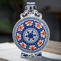 DecorBites™ Blue and White Eight Treasures Ceramic Vase - Home Decor Ornament